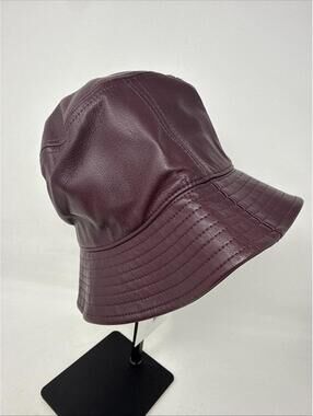 Stand Studio Vida Burgundy Faux Leather Bucket Hat NEW!